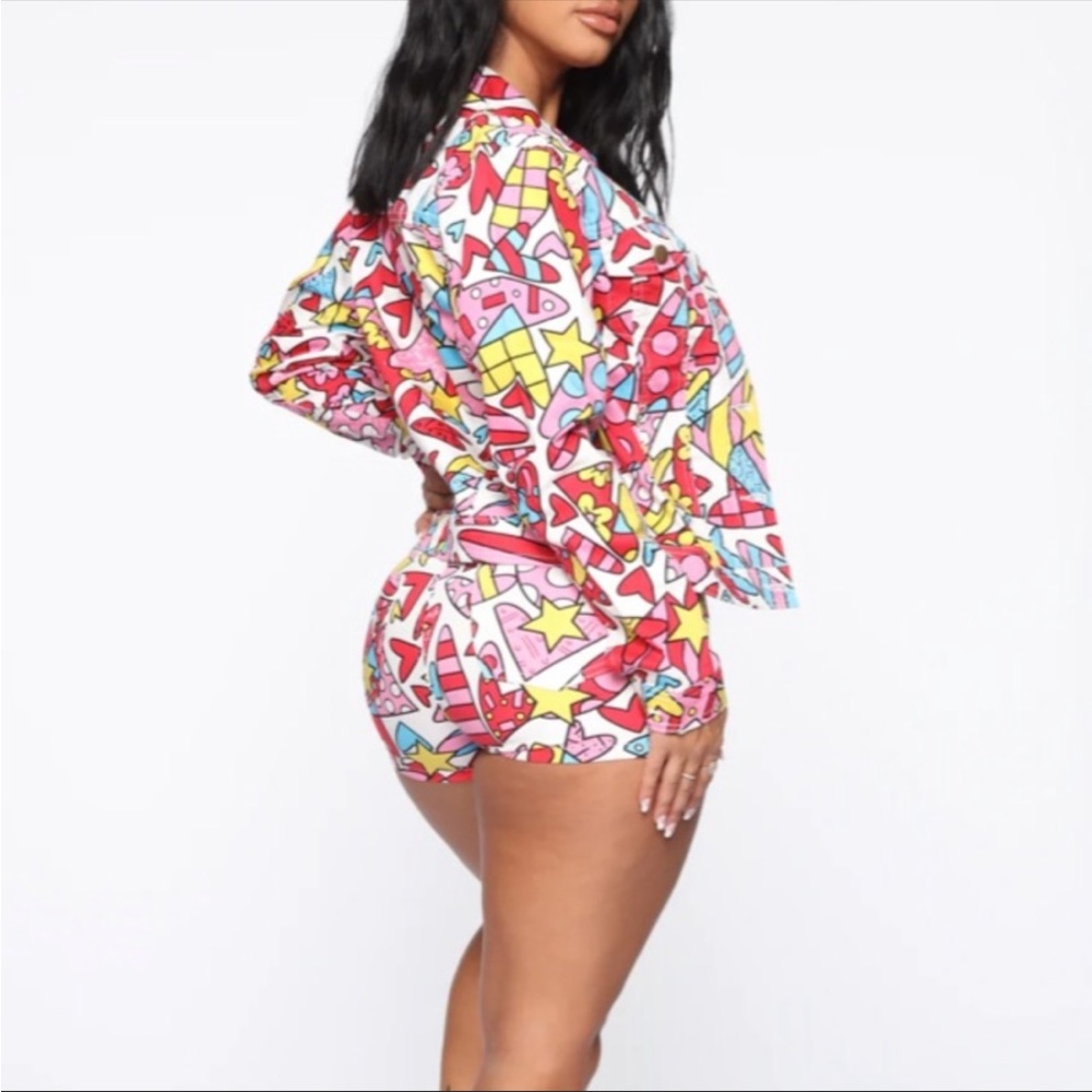 Fashion Nova Feeling Myself Denim Jacket and Shorts Set✨